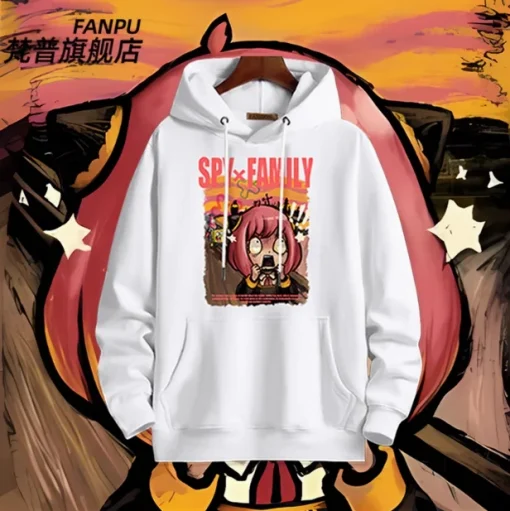 Anime SPY×FAMILY Anya Forger Hooded Hoodie Cosplay Autumn Winter Men Women Coat Loose Jacket Tops