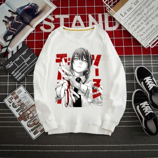 Chainsaw Man Hoodie Sweatshirts Men Women Makima Cartoon Pullover Harajuku Men's Pochita Anime Hoodie Casual Fashion Clothes