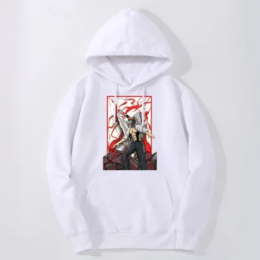 Japanese Anime Hoodies Chainsaw Man Tracksuit Women Clothes Sweatshirts Denji Demon Graphic Hoodie High Street Sportswear