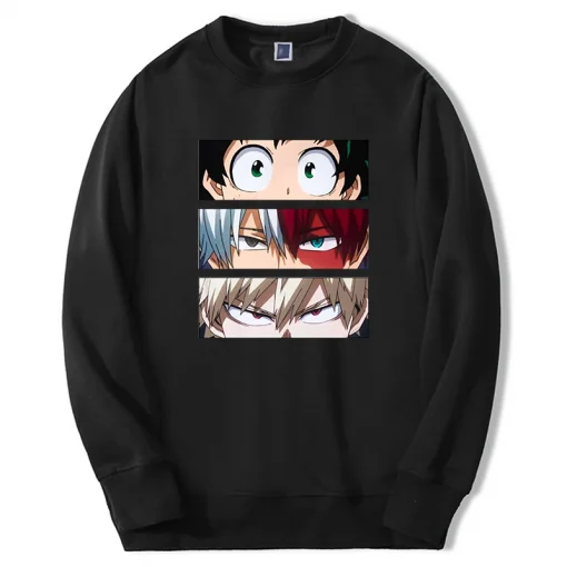 My Hero Academia Hoodie For Men Japan Anime Bakugou Graphic Sweatshirt Fashion Long Sleeve Harajuku Tracksuit Fashion Streetwear